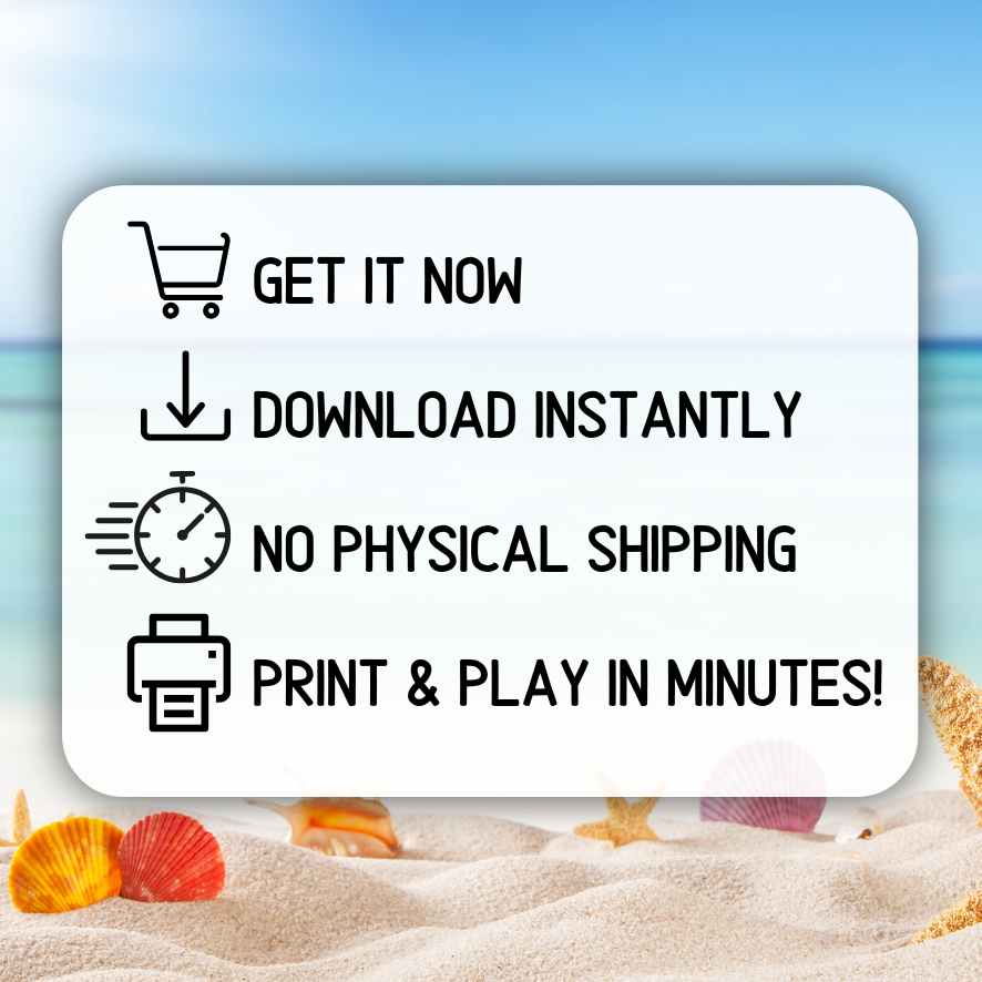 summer vacation bingo cards