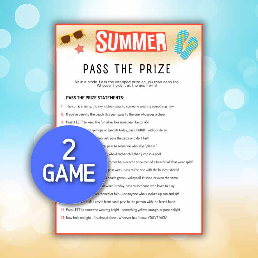 summer pass the prize game