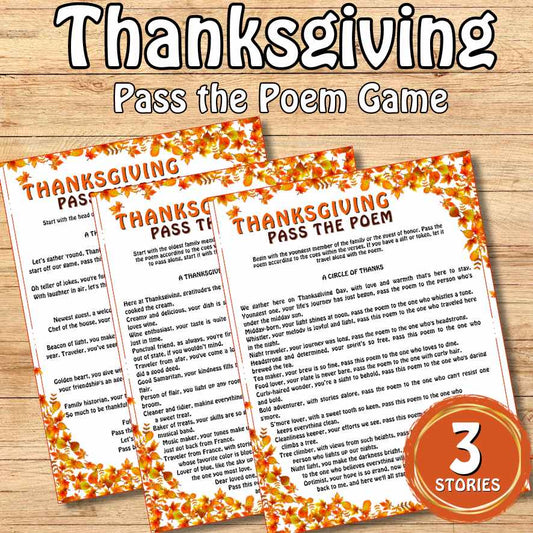 Thanksgiving Poem Game