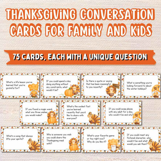 Engaging Thanksgiving talk cards