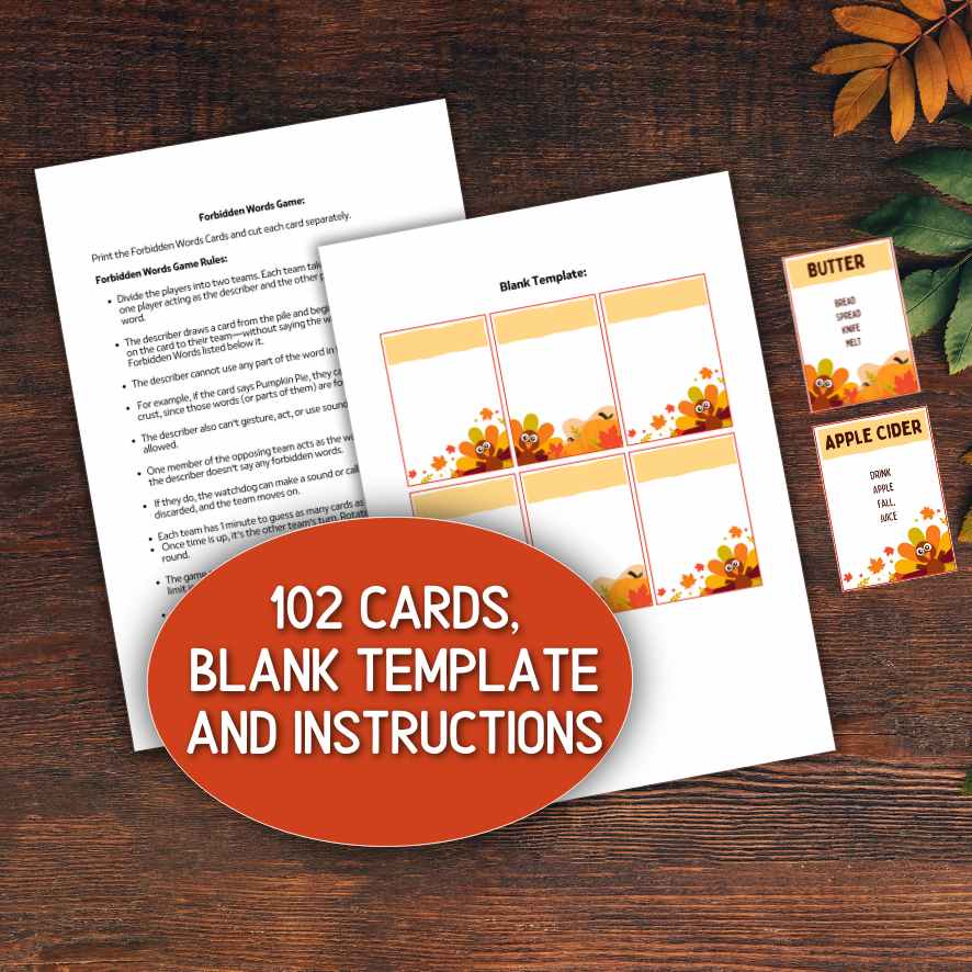 taboo game thanksgiving