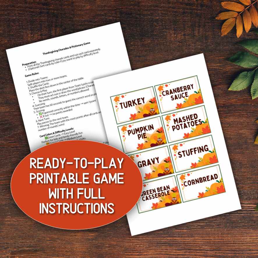 thanksgiving charades game