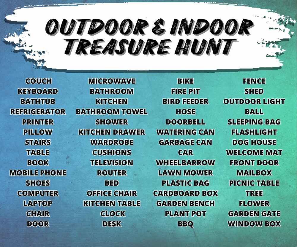 TREASURE HUNT INDOOR & OUTDOOR - PRINTABLE GAME