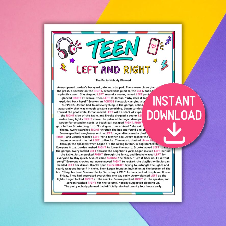 left right story game for teens