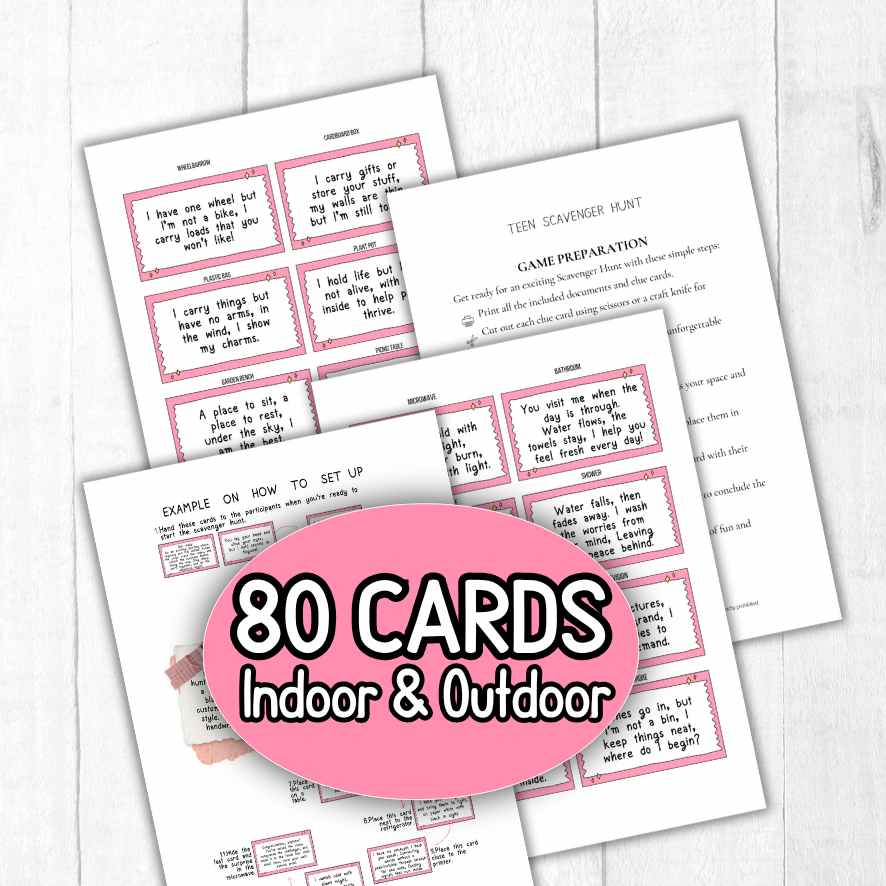 teen girl treasure hunt printable