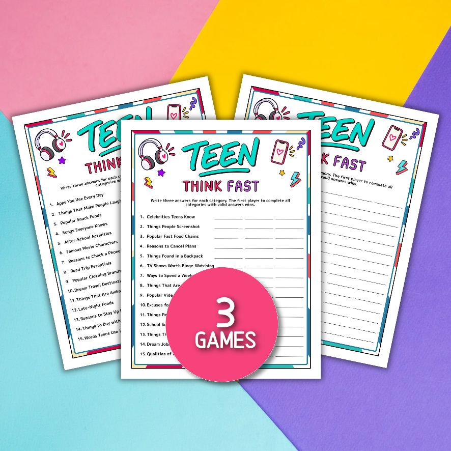 teen think fast game printable

