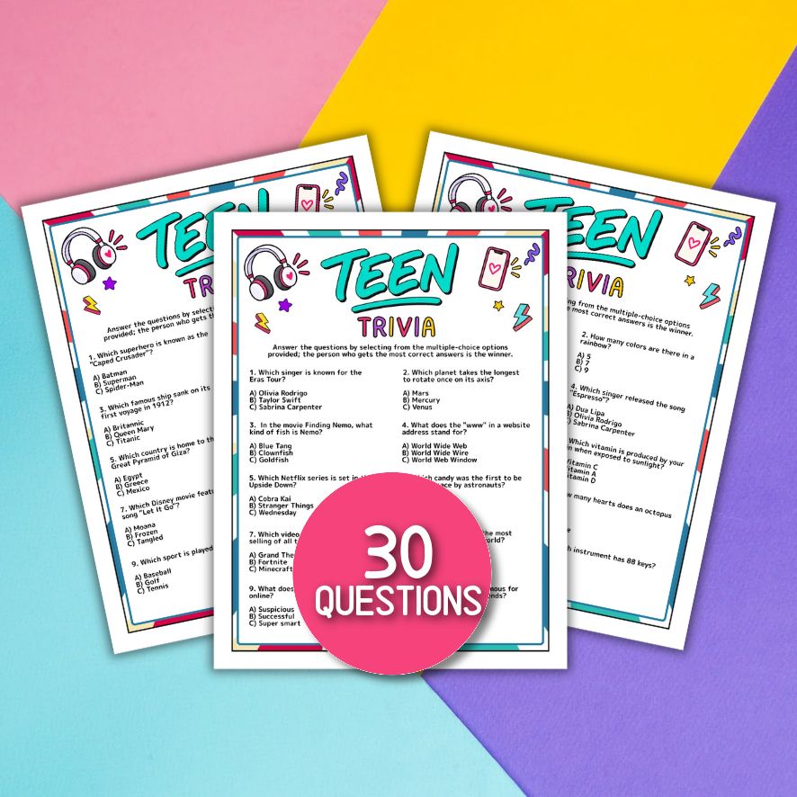 teen trivia game printable

