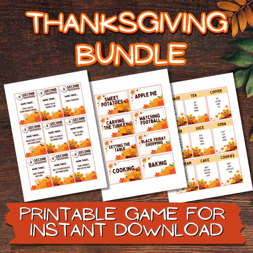 Printable Thanksgiving games