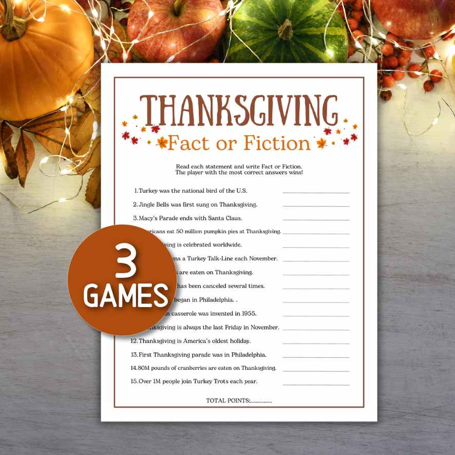 thanksgiving fact or fiction