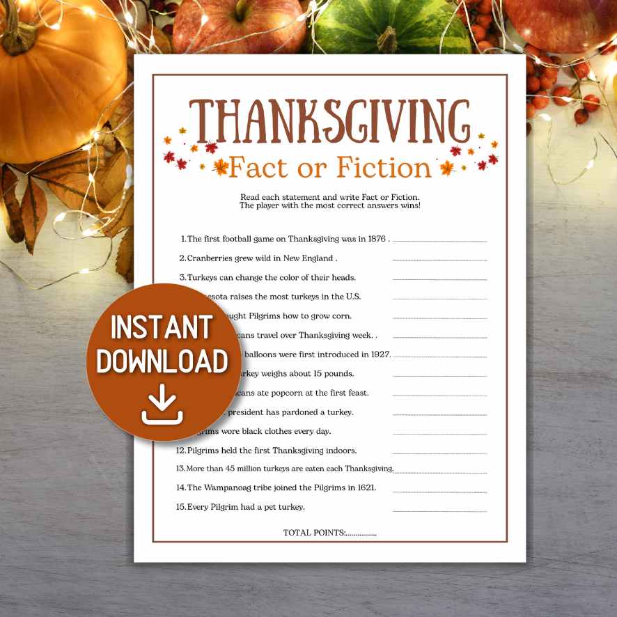 fact or fiction thanksgiving