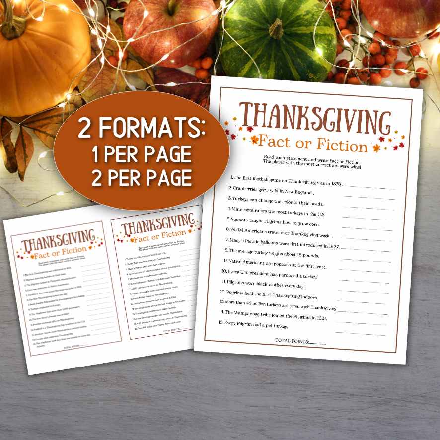 Thanksgiving printable games