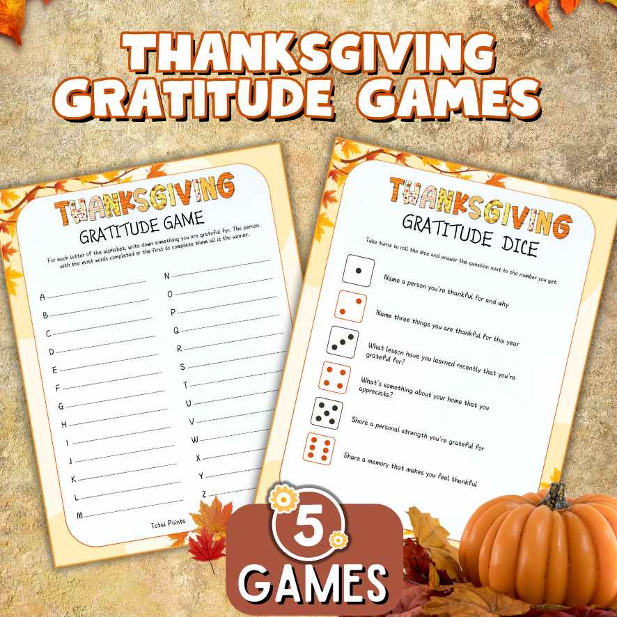 thanksgiving gratitude game bundle for family