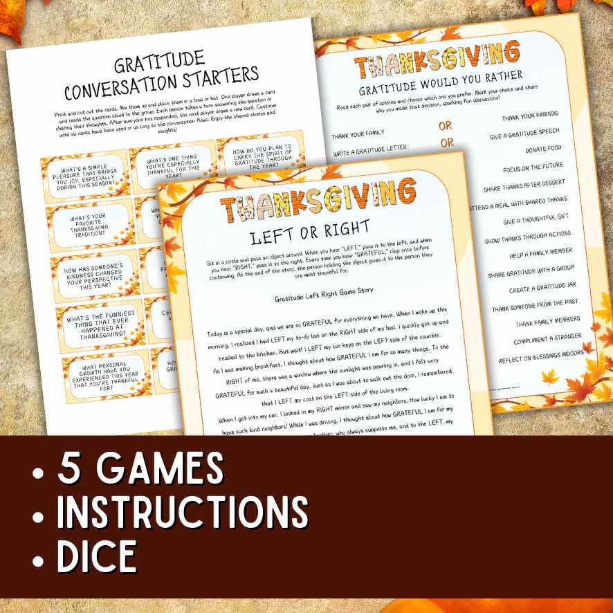 THANKSGIVING GRATITUDE GAMES