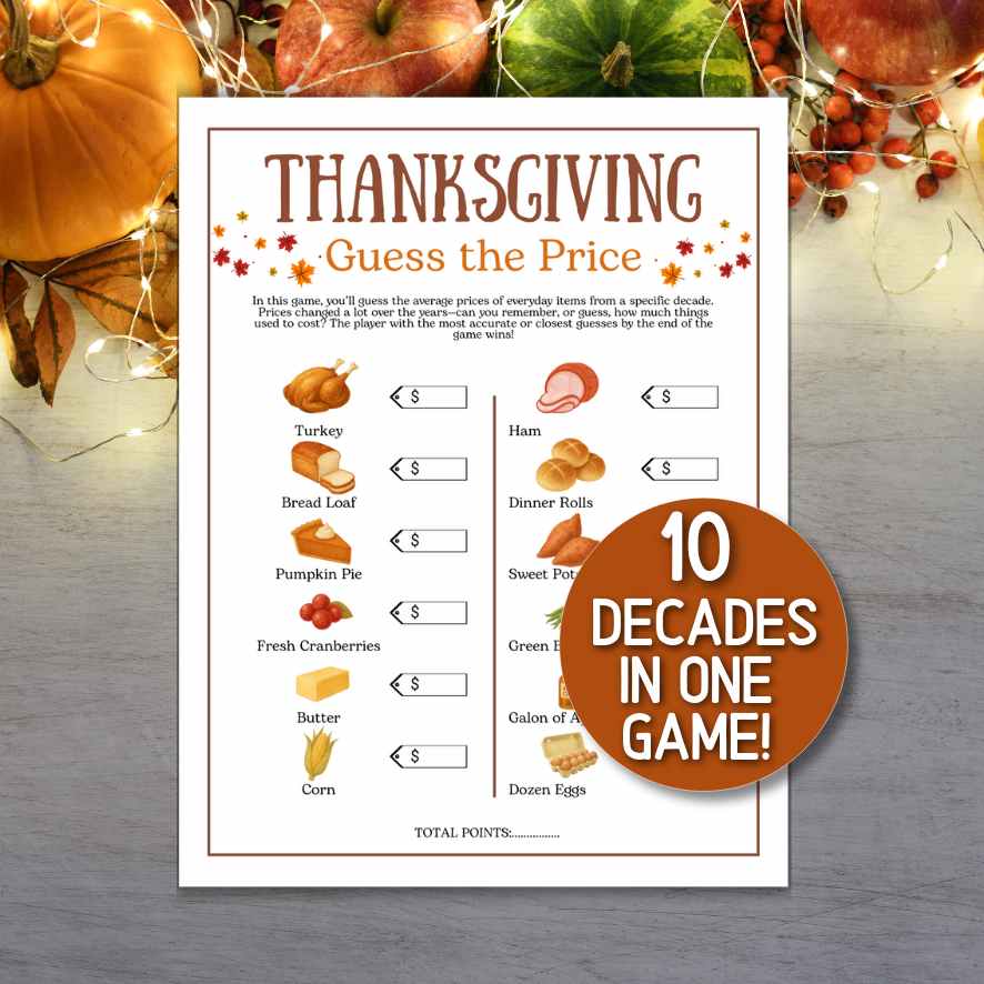 thanksgiving price is right game