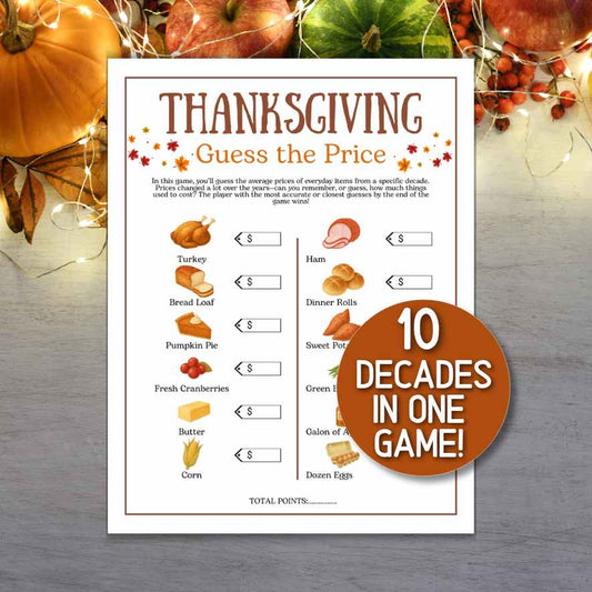 thanksgiving price is right game