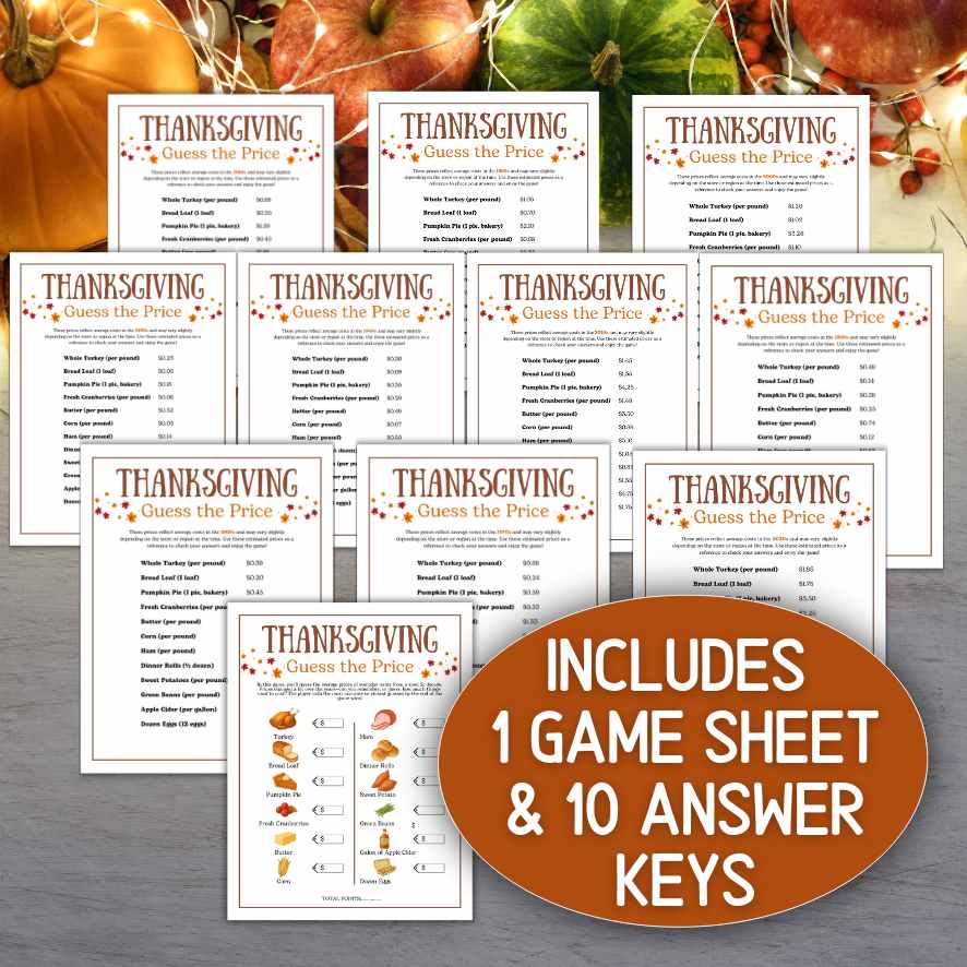 thanksgiving price is right game