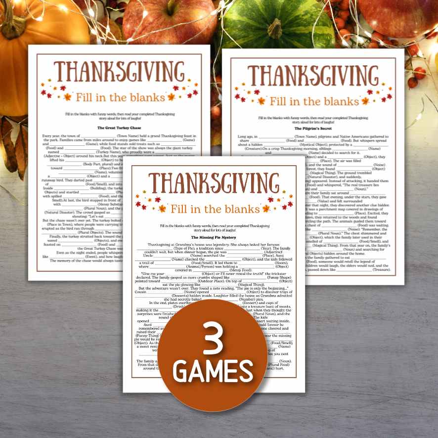 thanksgiving fill in the blank worksheets
