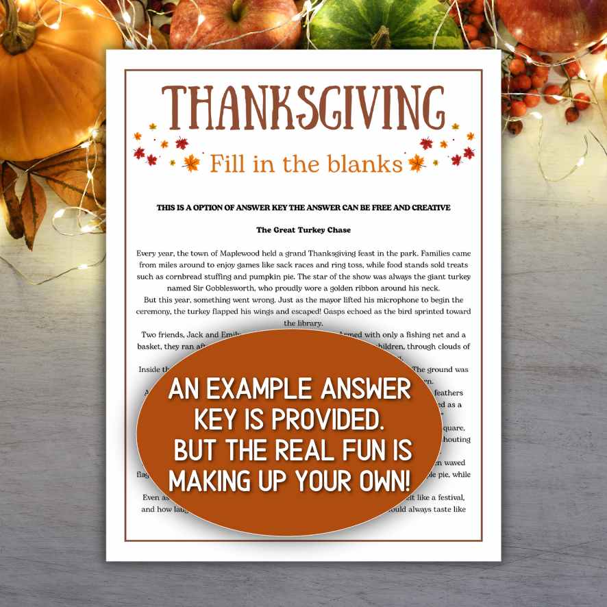 thanksgiving mad libs printable