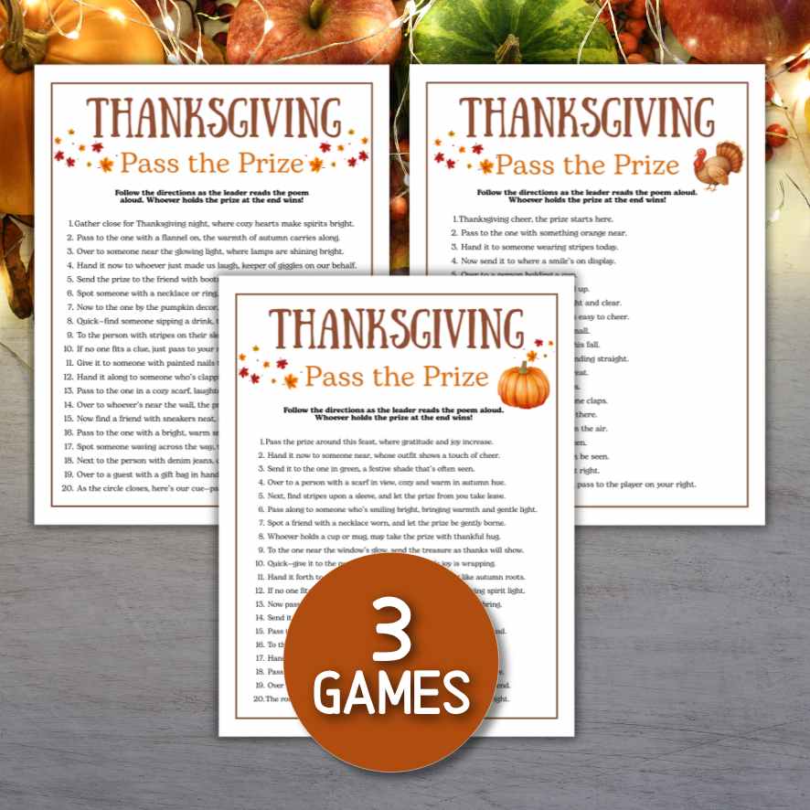 thanksgiving pass the gift game