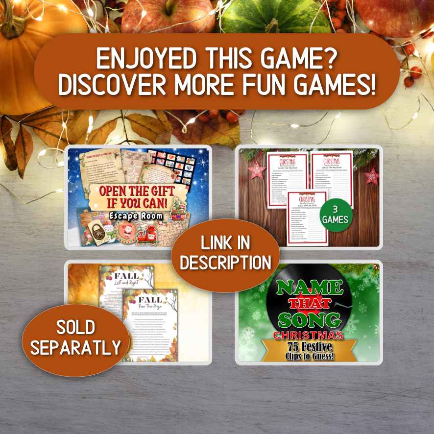 Instant Download Thanksgiving games