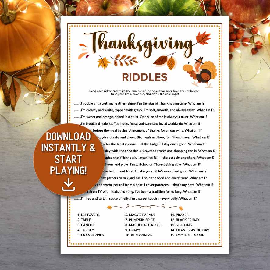 thanksgiving riddle game