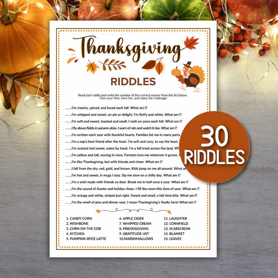 friendsgiving riddle game