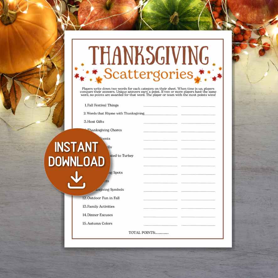 scattergories printable sheets