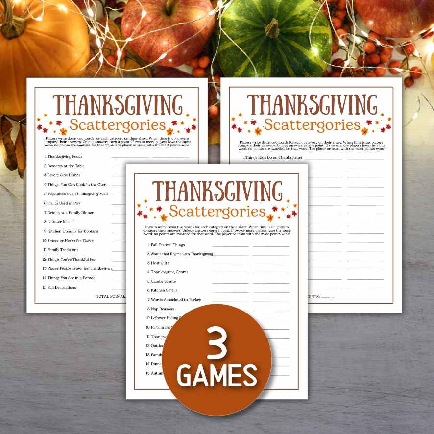 Thanksgiving icebreaker games
