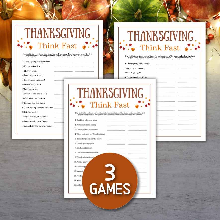 thanksgiving games for party