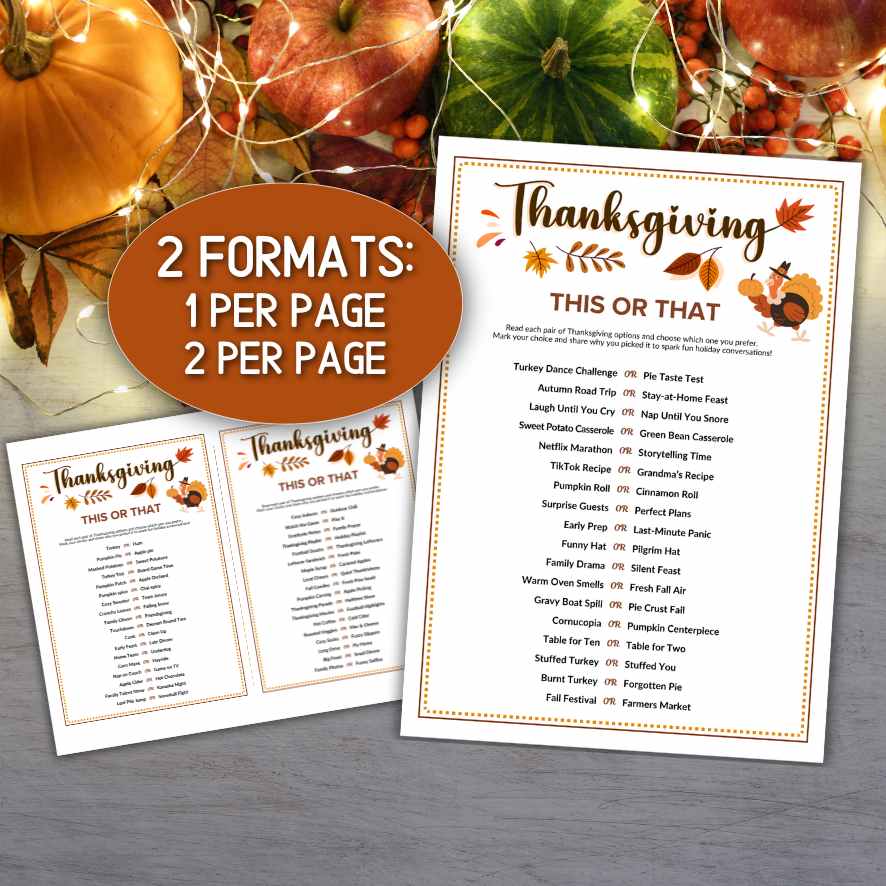 Thanksgiving printable games