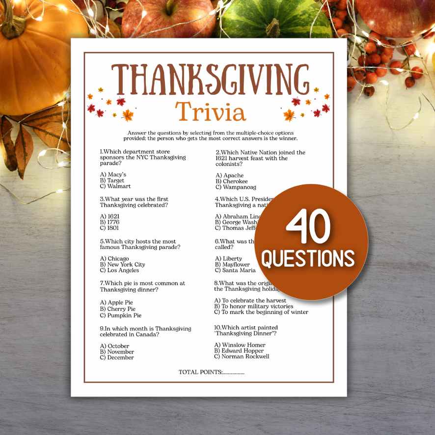 thanksgiving trivia game