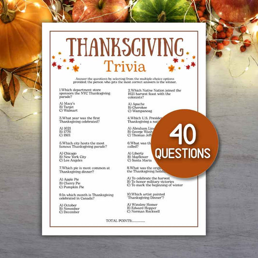 thanksgiving trivia game
