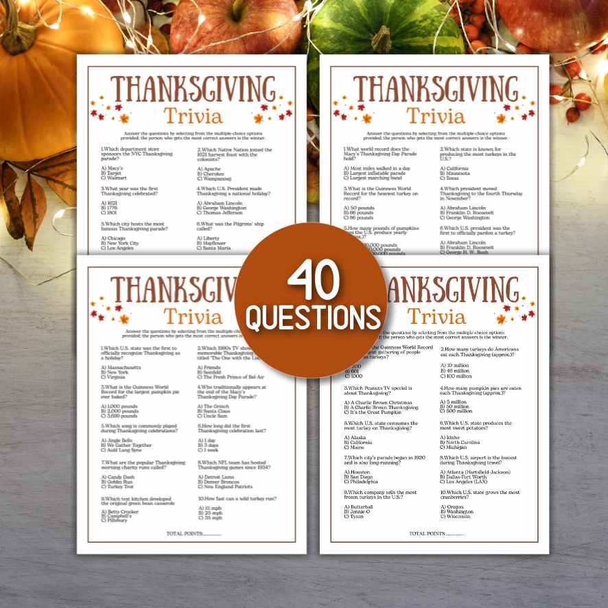 thanksgiving trivia multiple choice