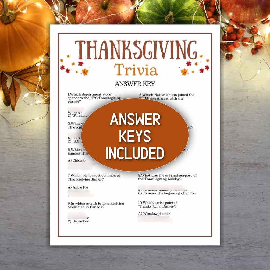 thanksgiving trivia questions & answers