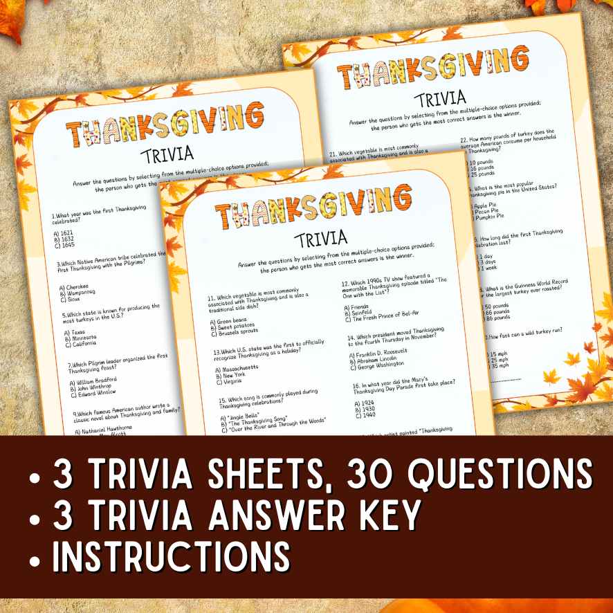 thanksgiving trivia for all ages