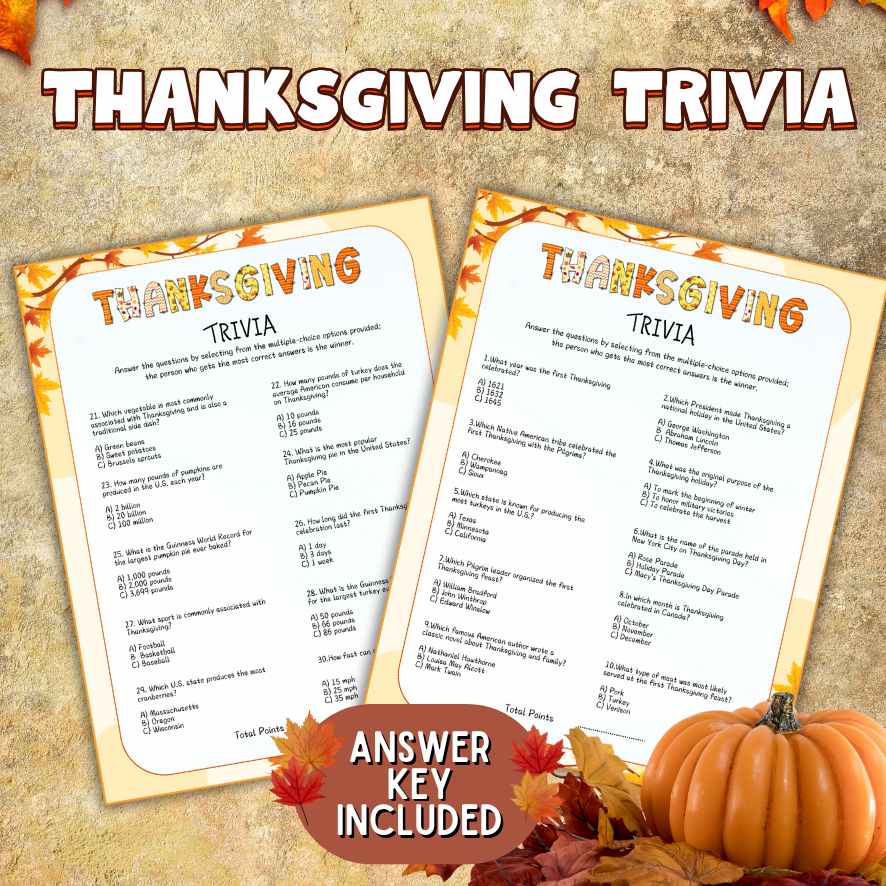 thanksgiving trivia with answers