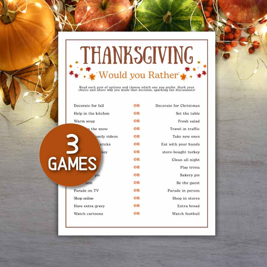 thanksgiving would you rather questions