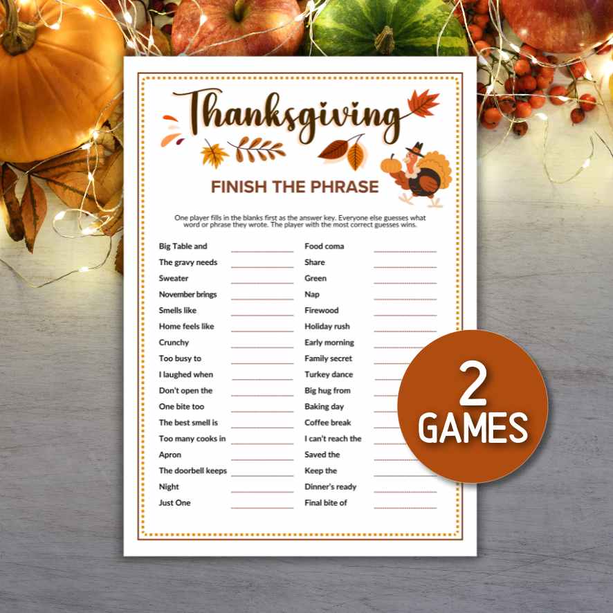 thanksgiving family games

