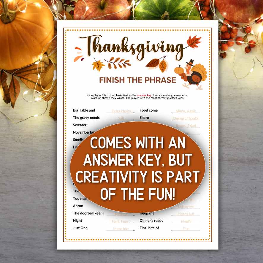 games for thanksgiving dinner