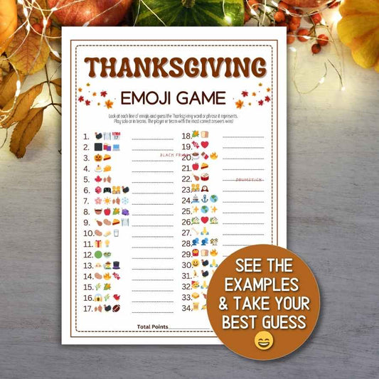 thanksgiving emoji pictionary
