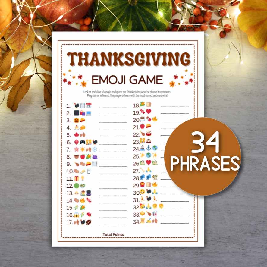 thanksgiving emoji guessing game