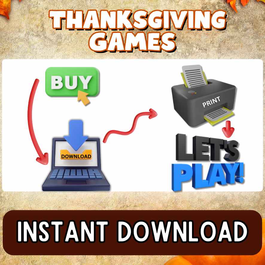 Instant Download Thanksgiving games

