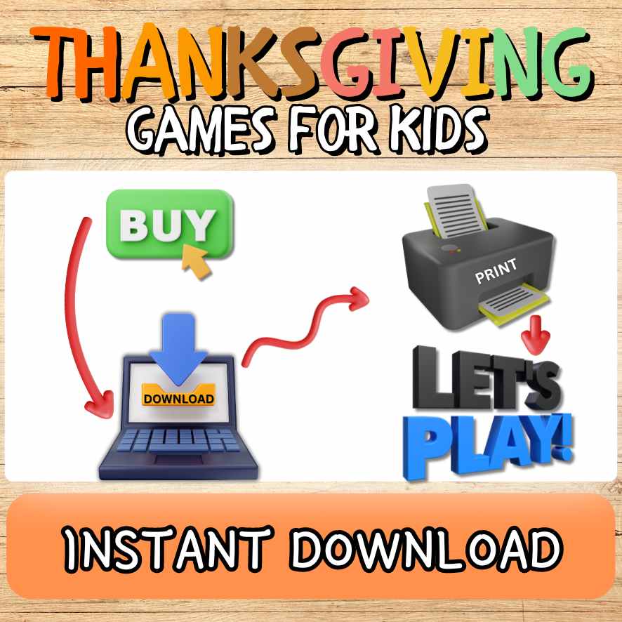 Instant Download Thanksgiving games

