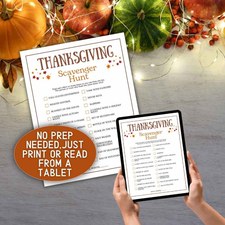 thanksgiving scavenger hunt clues