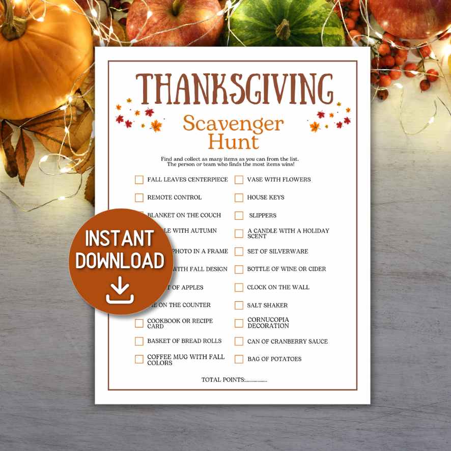 thanksgiving scavenger hunt riddles