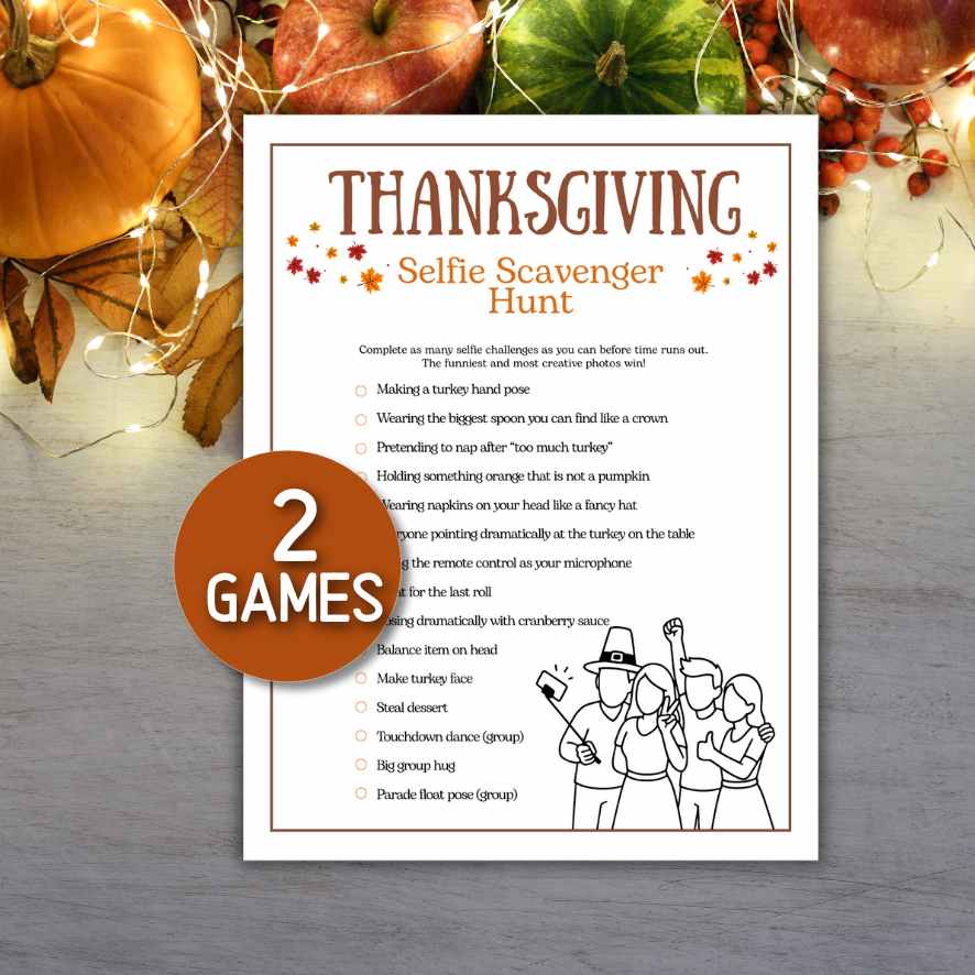 thanksgiving selfie scavenger hunt