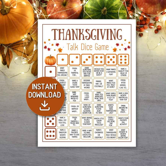 thanksgiving conversation dice game printable


