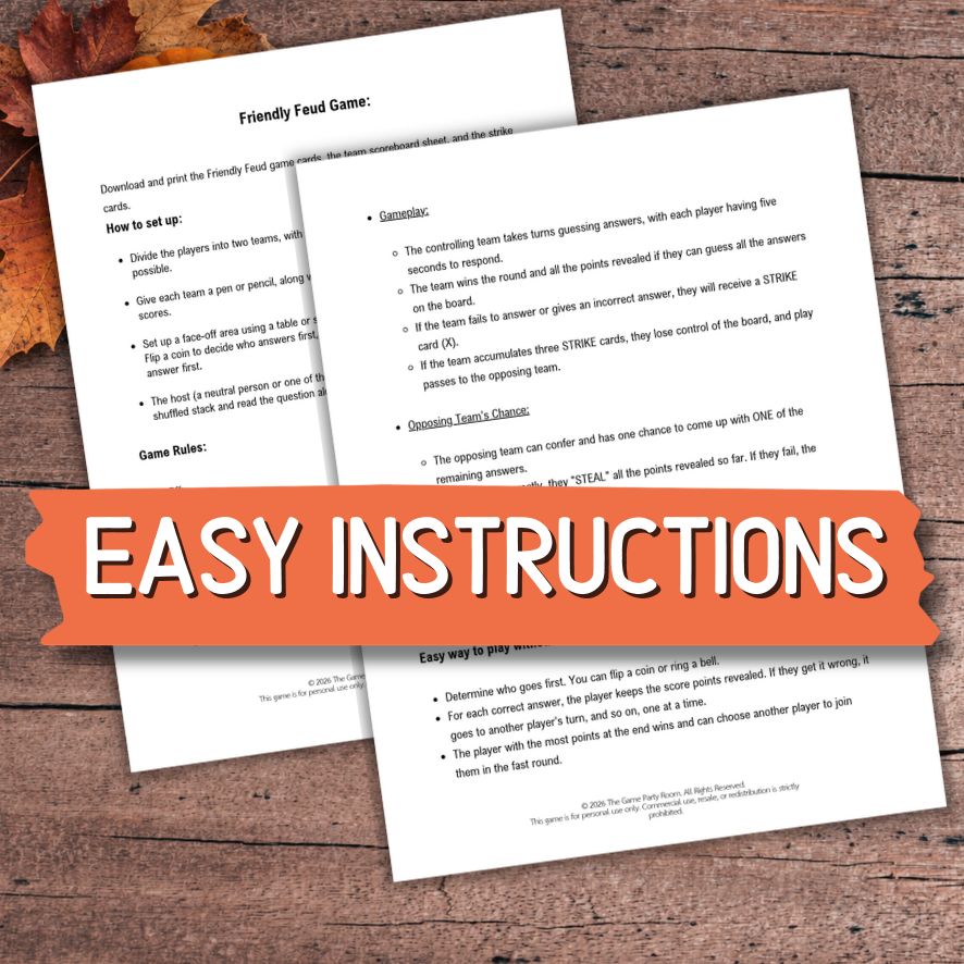 Thanksgiving Feud Questions