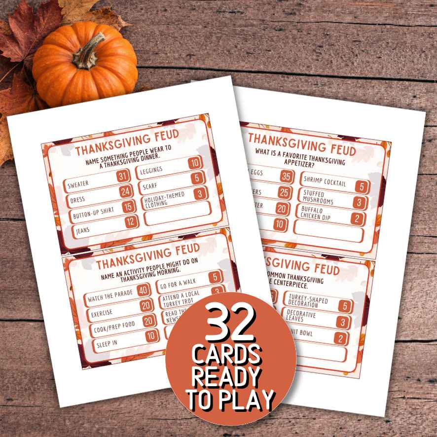 thanksgiving friendly fued game