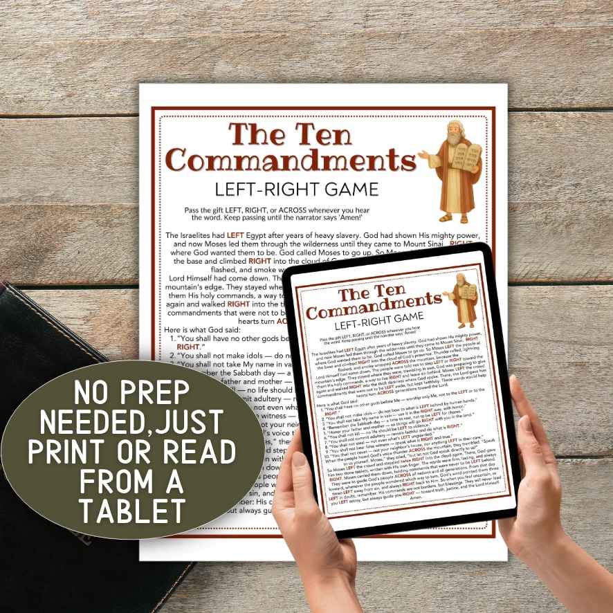 left right game story for church group

